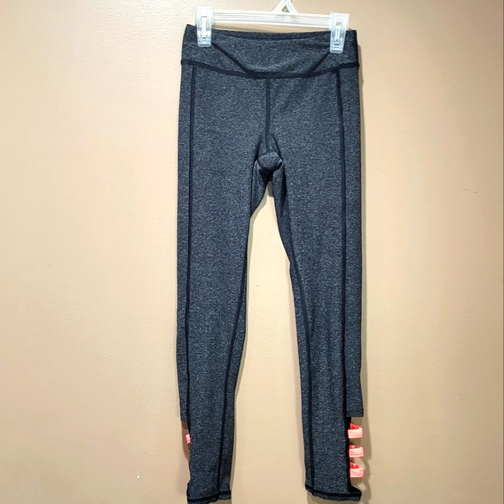 Girl or Junior 2Twirl Gray with Peach Straps Leggings